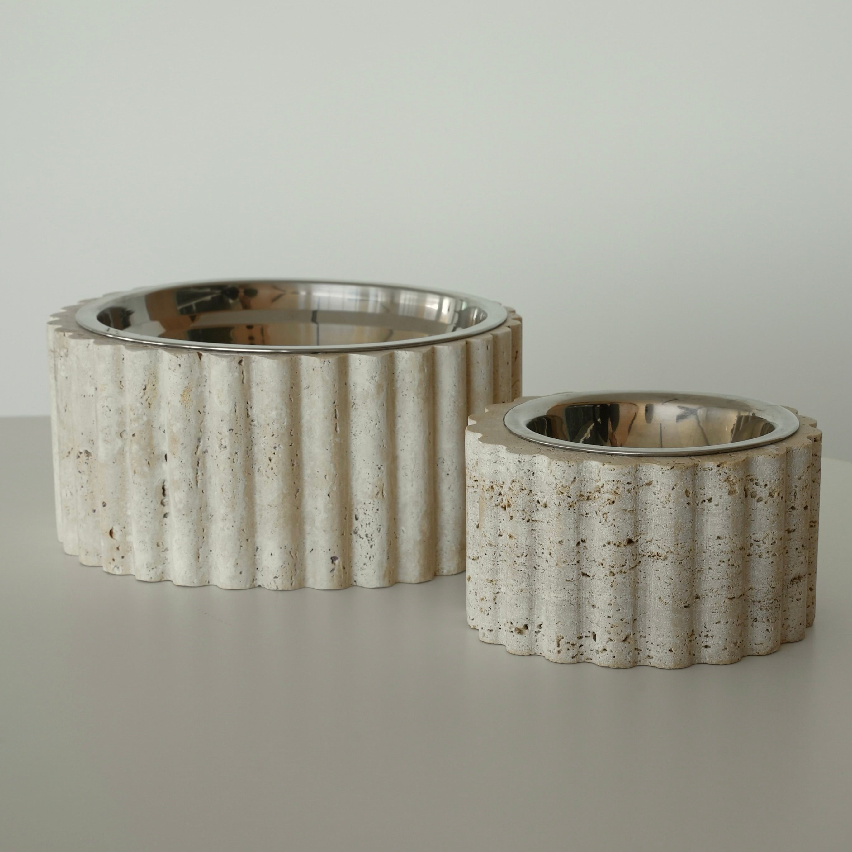 Travertine Pet Bowl