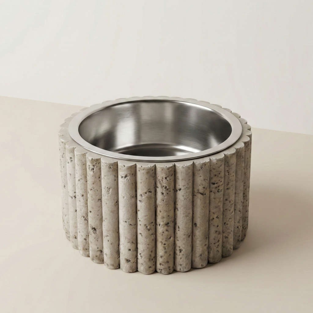 Travertine Pet Bowl